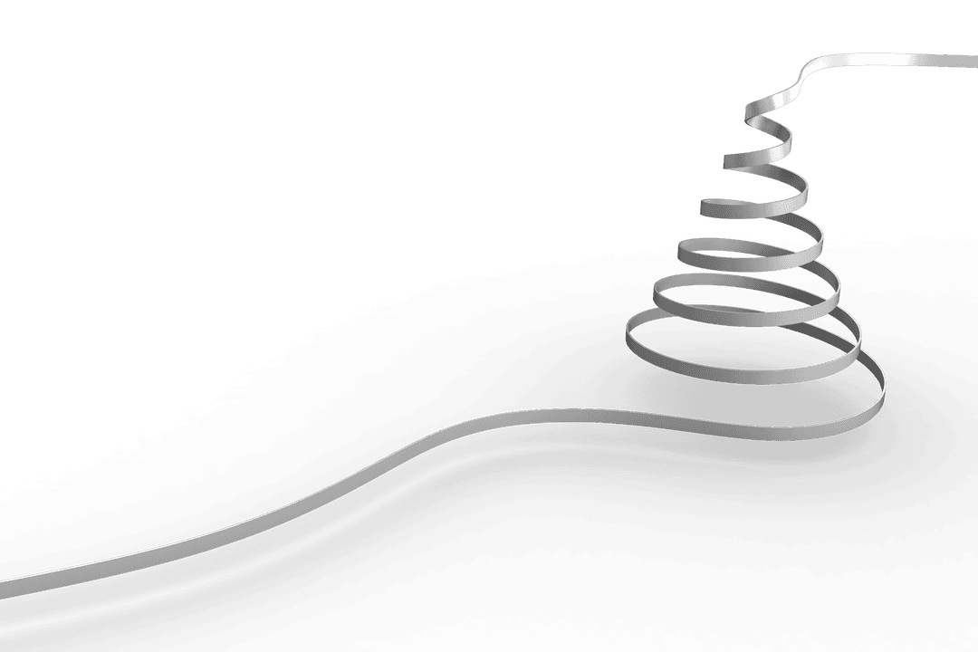 Silver Spiral Wire on Transparent Background Vector Illustration