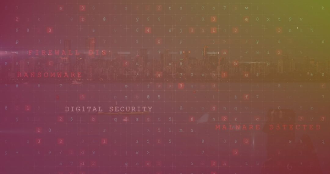 Digital Security Concept with Coding Elements and Malware Alerts
