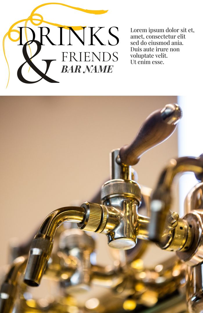 Shiny Beer Taps Promoting Bar Social Gathering Ambience