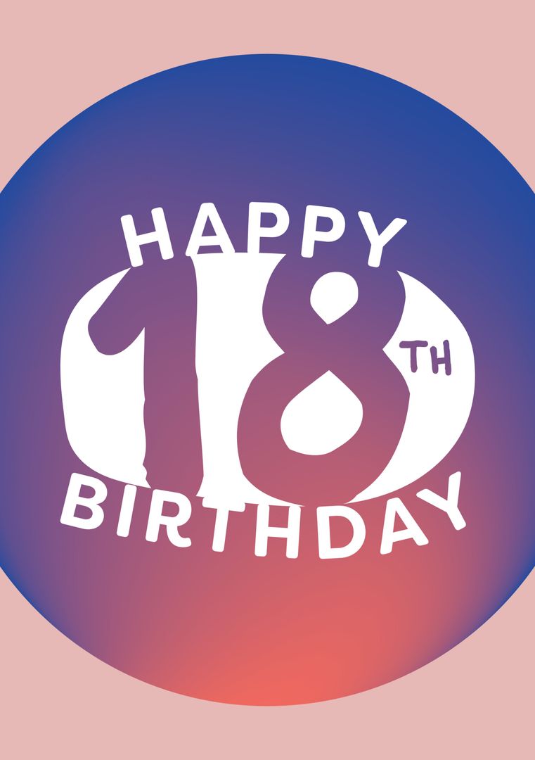 Happy 18th Birthday Decorative Circle Design on Pink Background - Download Free Stock Templates Pikwizard.com