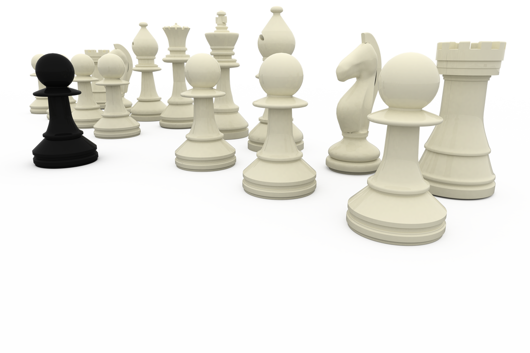 Transparent Black Pawn Facing White Opposition on Chess Board - Download Free Stock Images Pikwizard.com