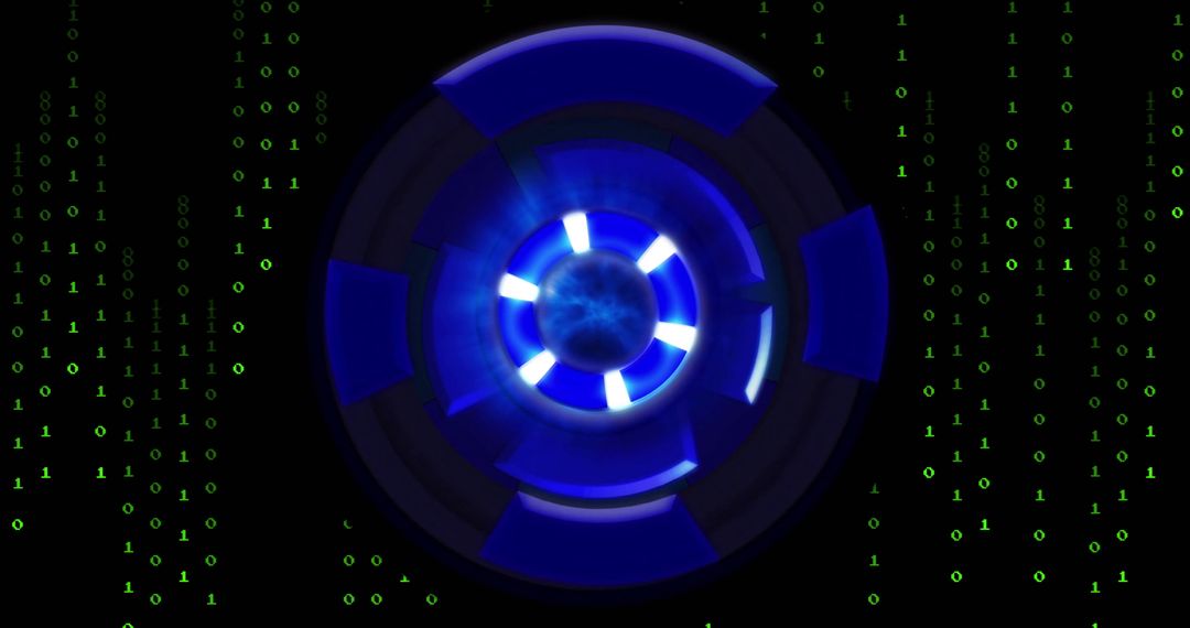 Futuristic Digital Scan with Binary Code Matrix - Free Images, Stock Photos and Pictures on Pikwizard.com