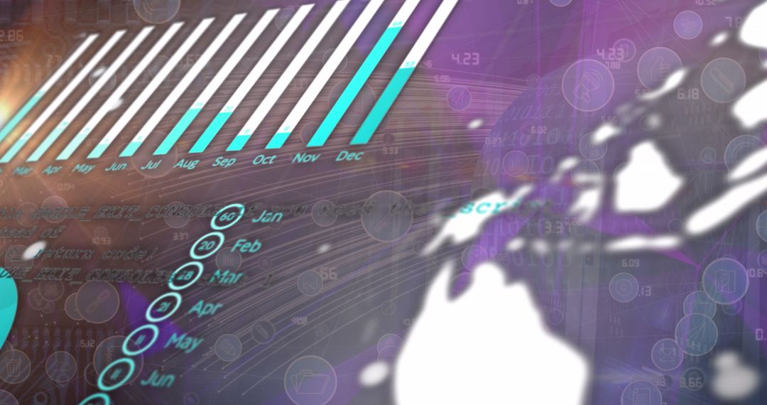Digital Economy Concept with Graphs and Global Network Background