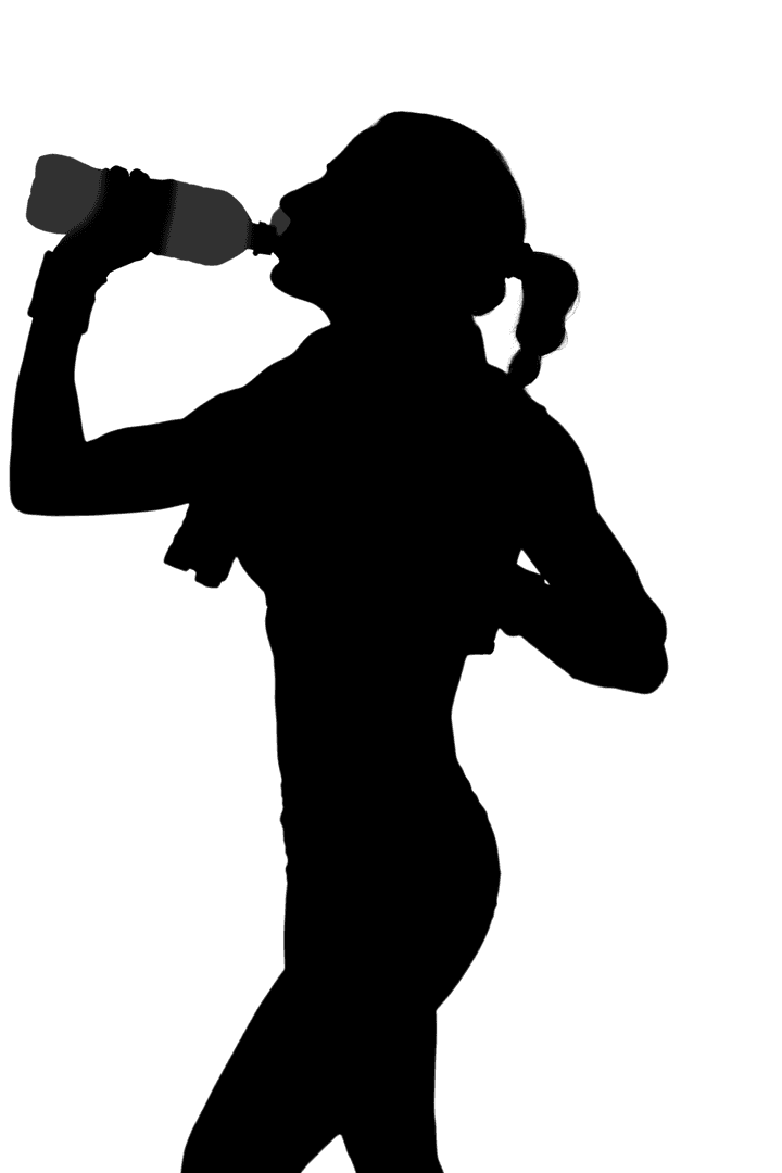 Transparent Silhouette Woman Hydrating After Exercise