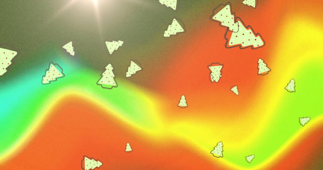 Festive Christmas Tree Shapes on Abstract Autumn Gradient