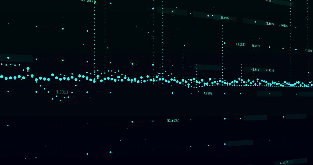 Abstract Digital Data Visualization on Black Background