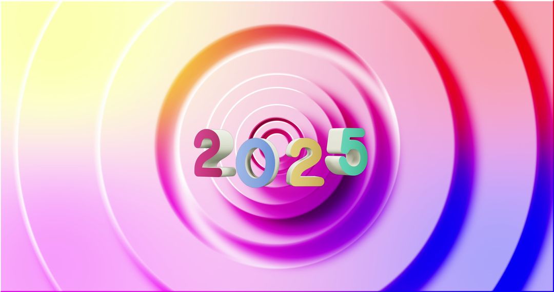 Colorful 2025 Design with Vibrant Circular Patterns