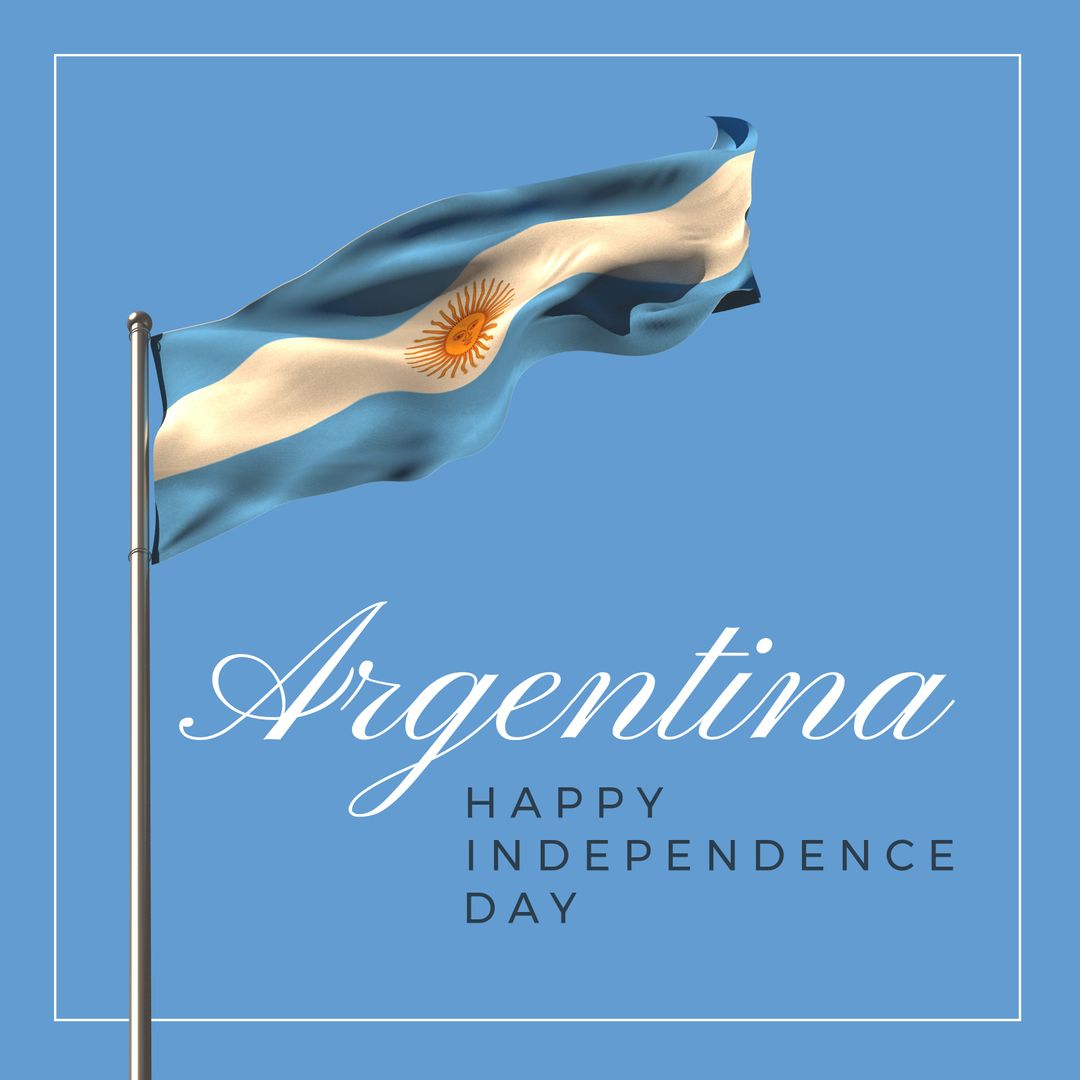 Argentina Flag Waving in Independence Day Celebration