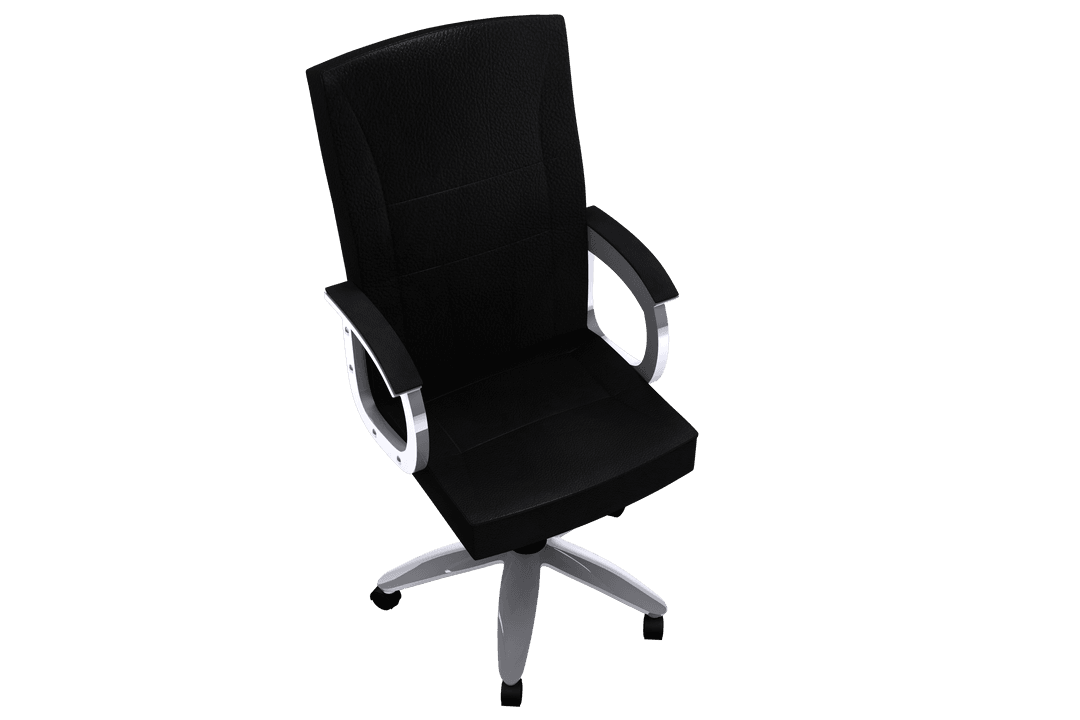 Transparent View of Modern Black Office Chair from Above