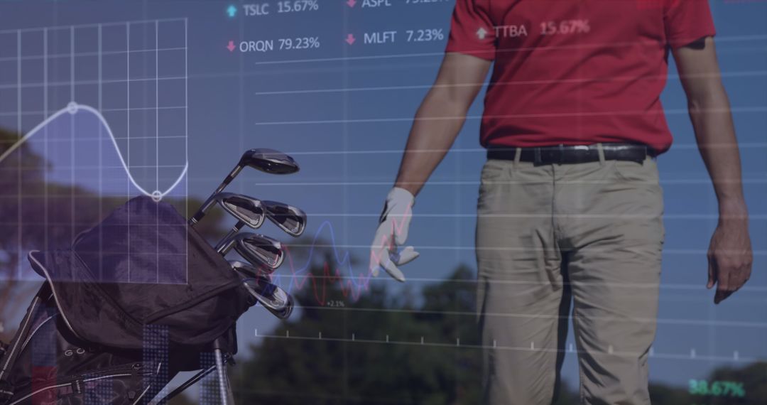 digital interface hovering over golfer analyzing data trends - Free Images, Stock Photos and Pictures on Pikwizard.com