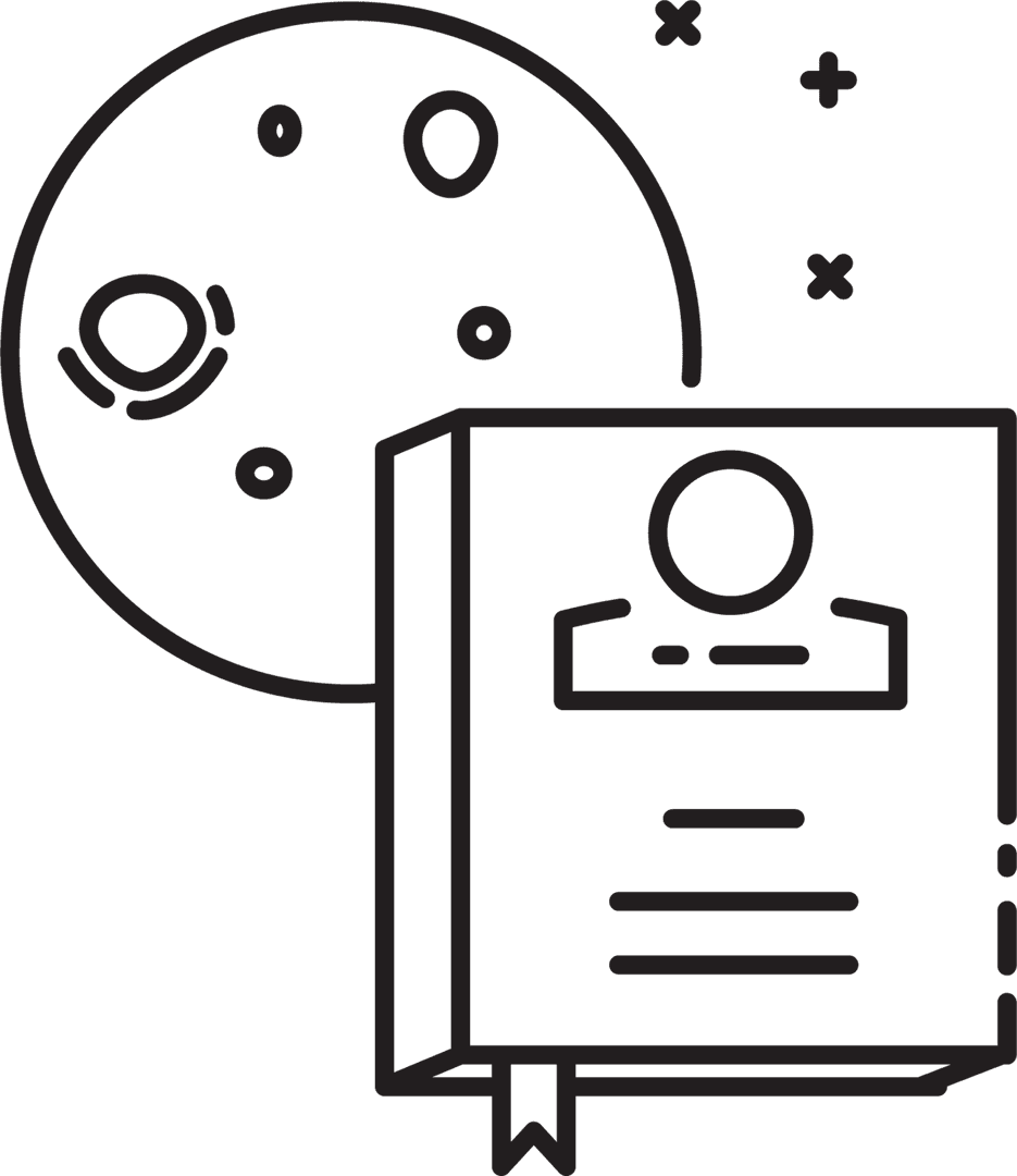 Transparent Vector Illustration of Book and Moon