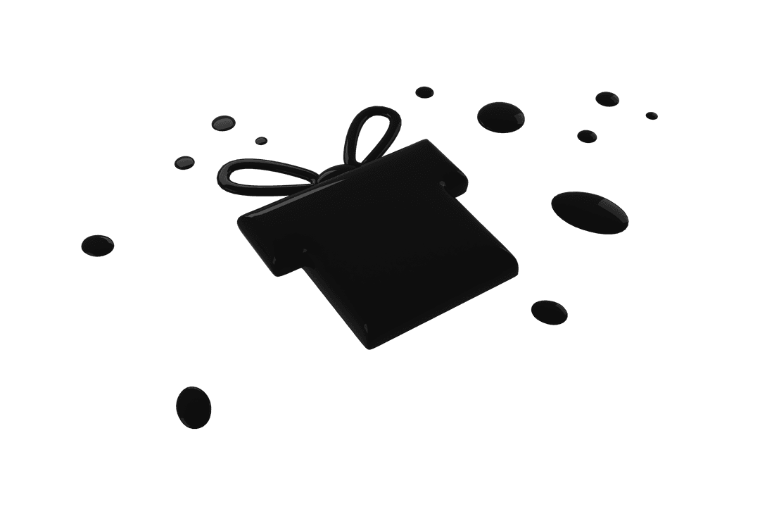 Transparent Abstract Black Gift Box with Paint Blots