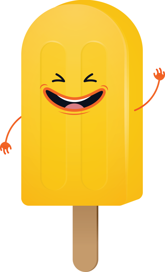 Smiling Yellow Ice Cream with Hands Transparent Background - Download Free Stock Images Pikwizard.com