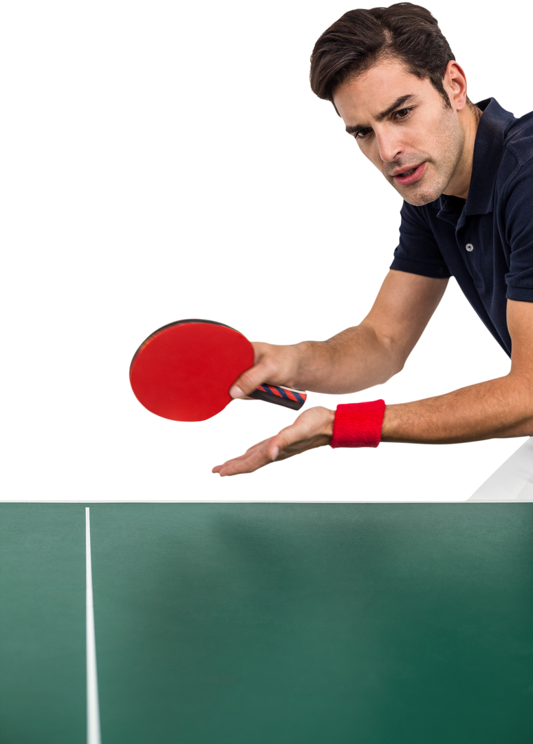 Transparent Image of Confident Male Athlete Playing Table Tennis - Download Free Stock Images Pikwizard.com