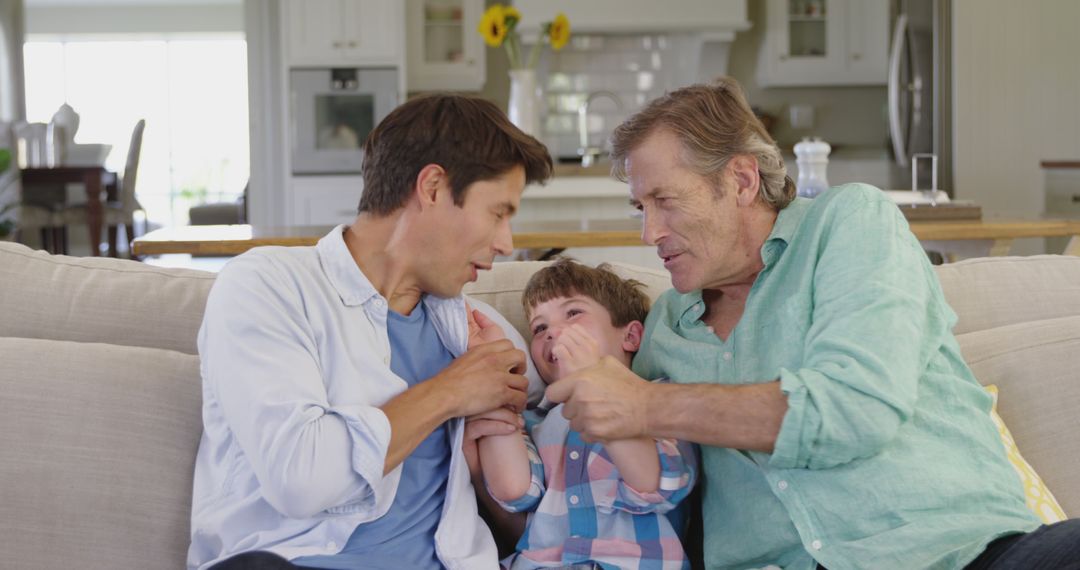 Multigenerational Family Joy on Relaxed Couch Day