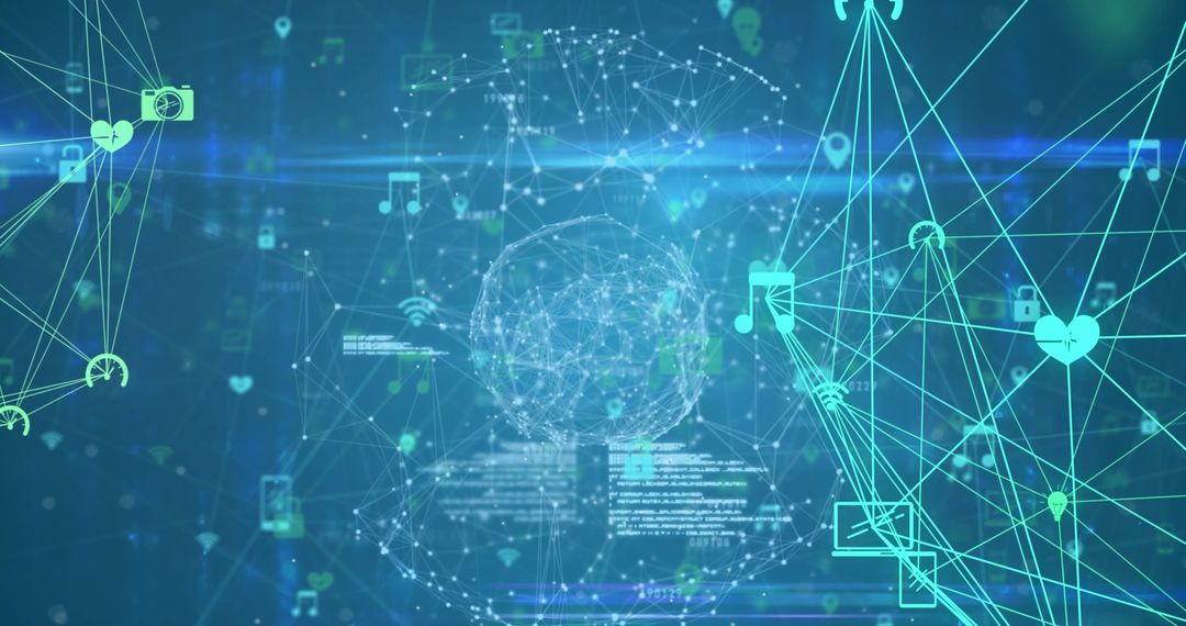 Futuristic Global Network with Digital Connections Visualized