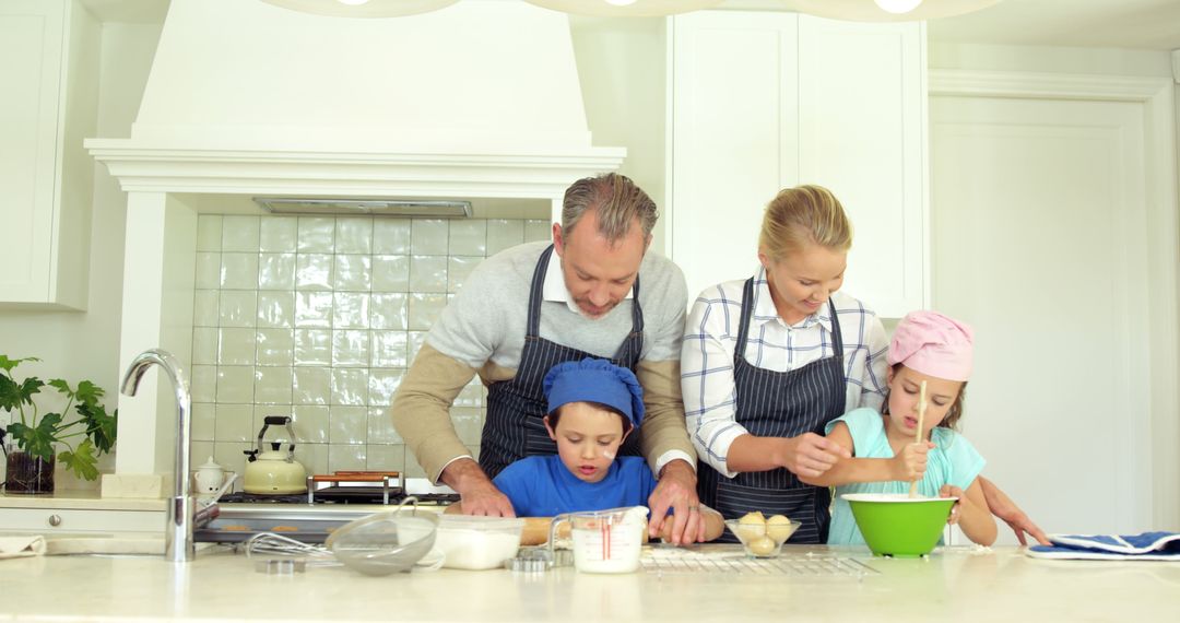 Family Baking Together in Kitchen, Teaching Cooking Skills - Free Images, Stock Photos and Pictures on Pikwizard.com