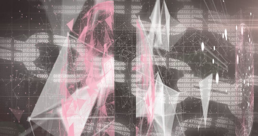 Futuristic Digital Network with Data Visualization Art