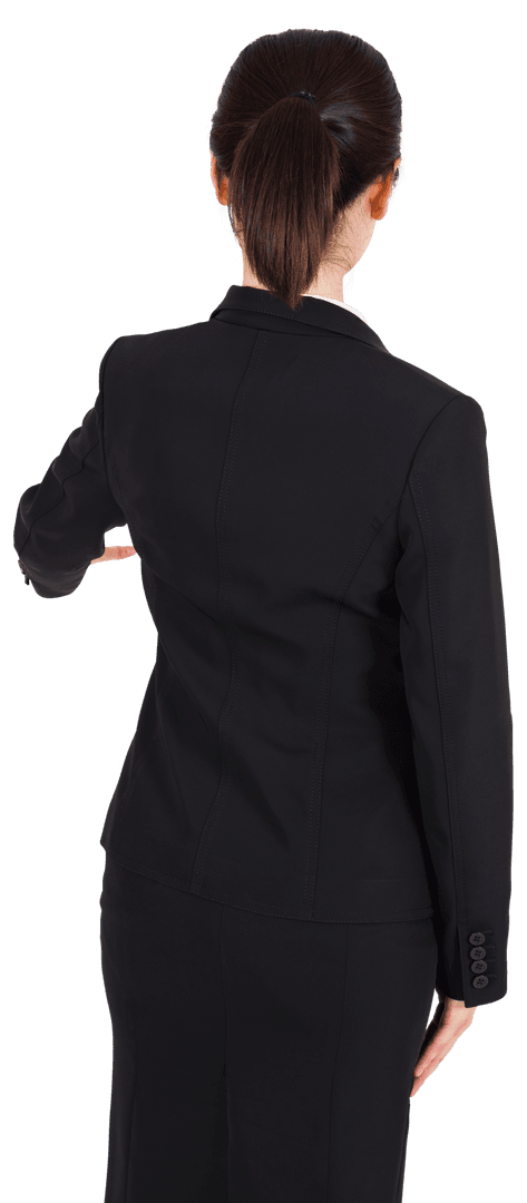 Businesswoman Oath Gesture Facing Back Transparent PG Background