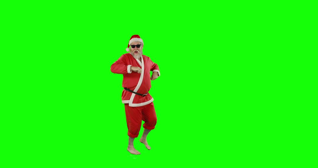 Cool Santa dancing with style on green screen - Free Images, Stock Photos and Pictures on Pikwizard.com