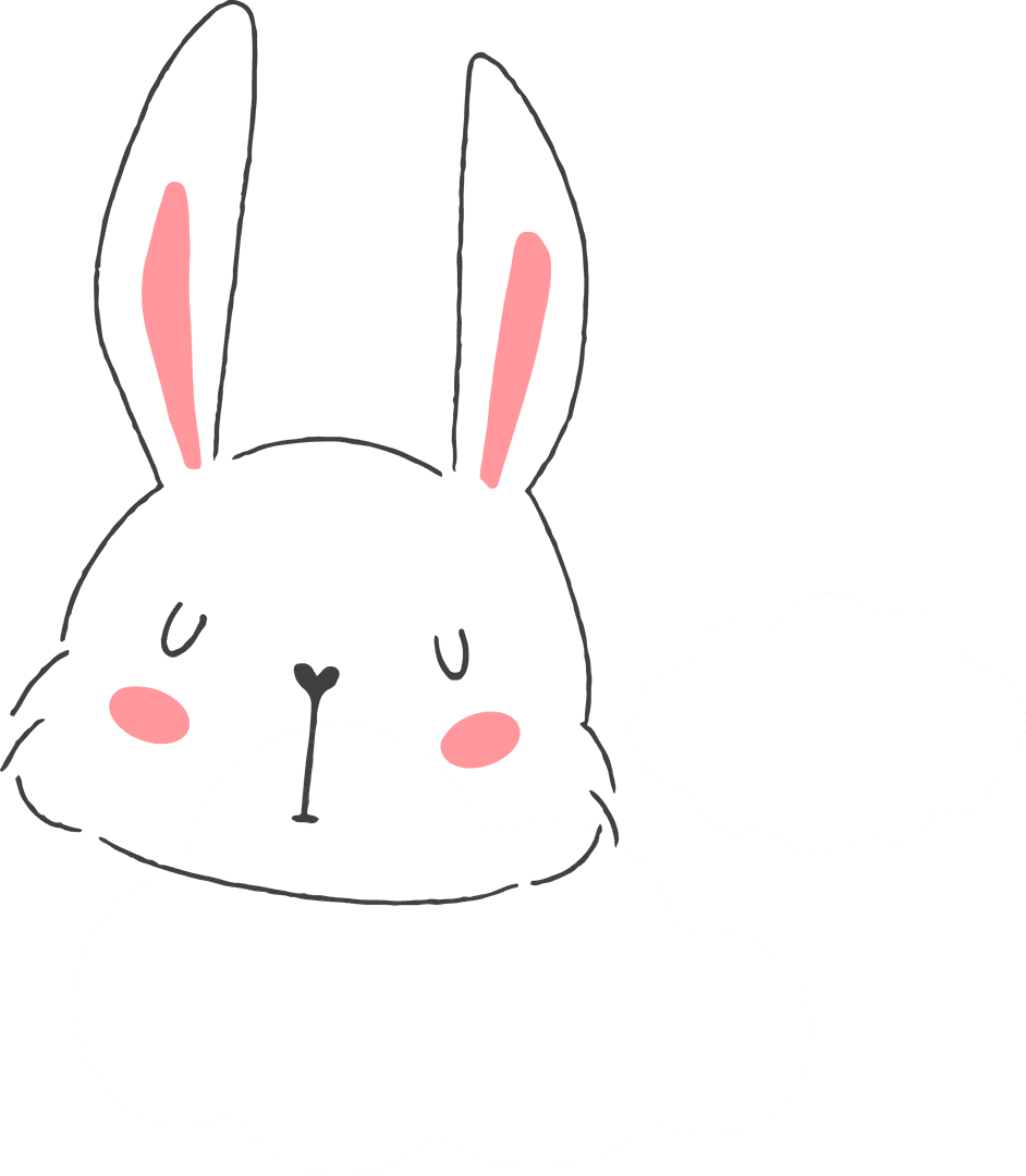 Whimsical Rabbit in Clouds with Transparent Background