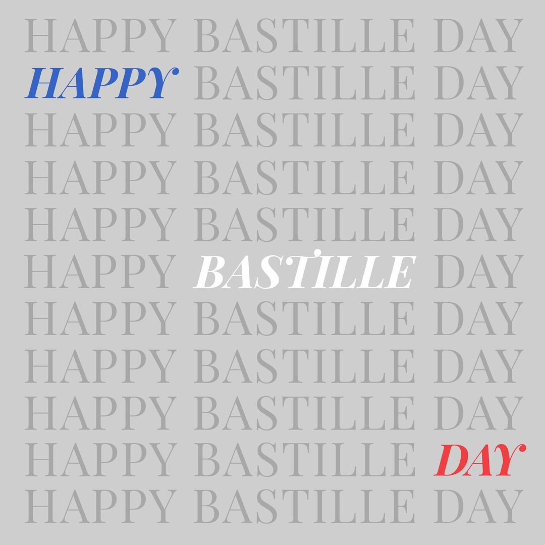 Stylish Bastille Day Celebration Text Design
