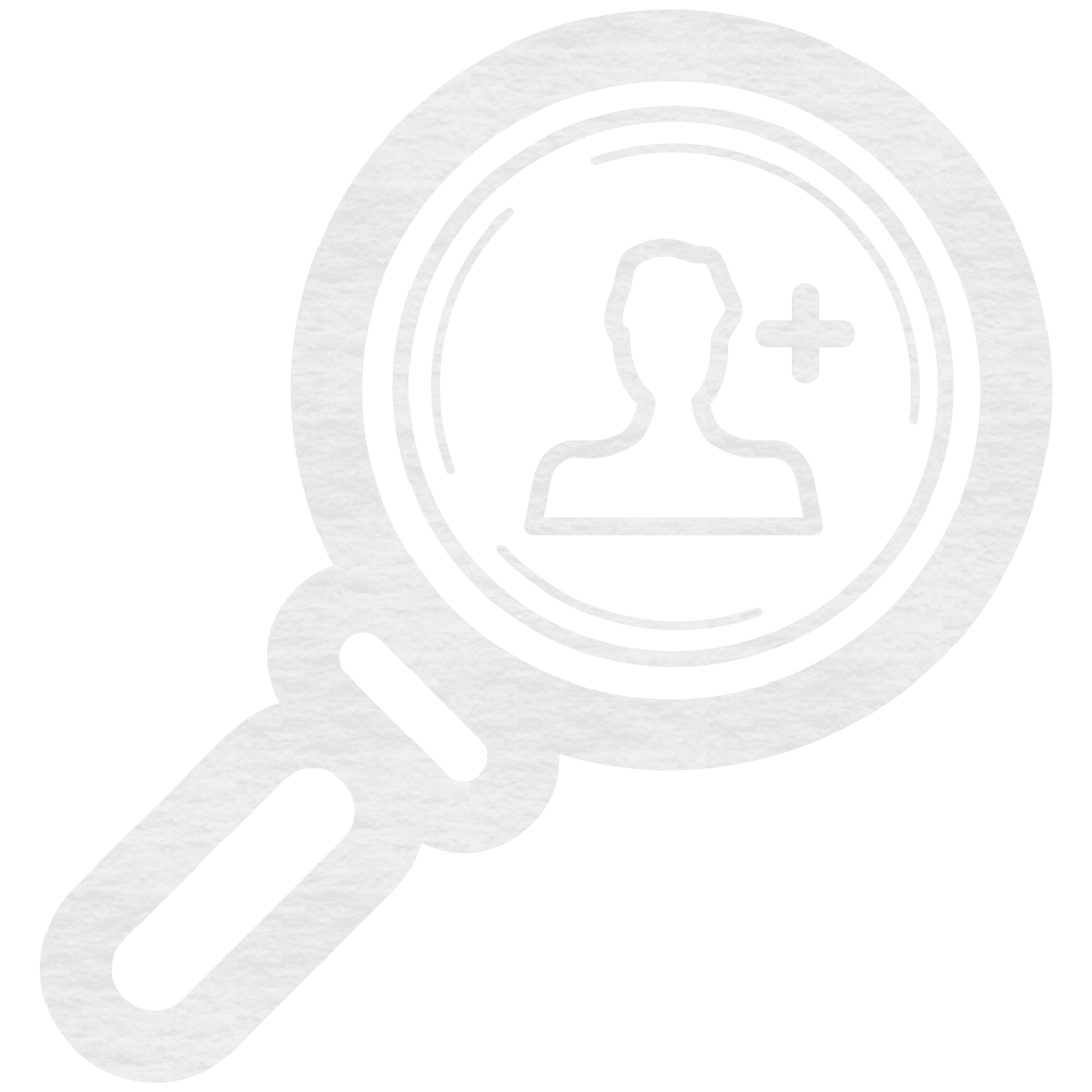 Transparent Magnifying Glass Icon with User Silhouette