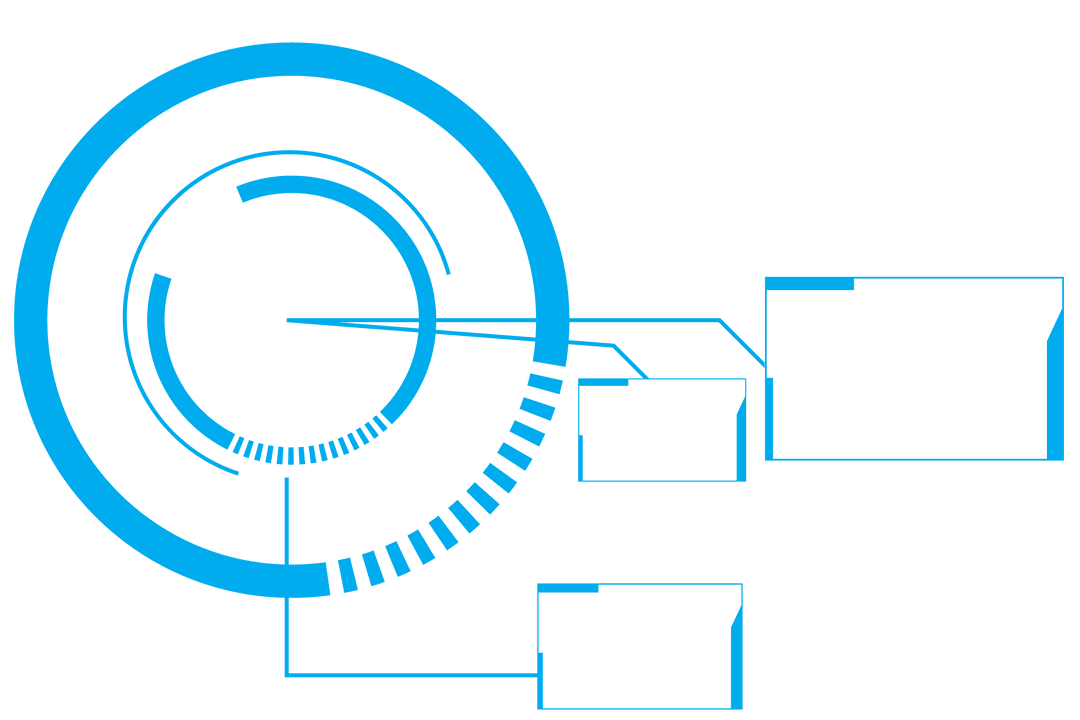 Transparent Digital Blue Infographic HUD Interface Design