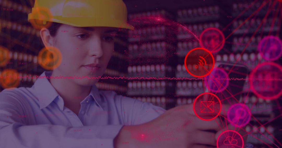 Engineering Concept with Digitally Rendered Networking Icons - Free Images, Stock Photos and Pictures on Pikwizard.com