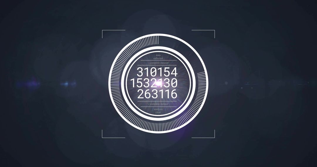 Futuristic Digital HUD Interface with Numeric Display