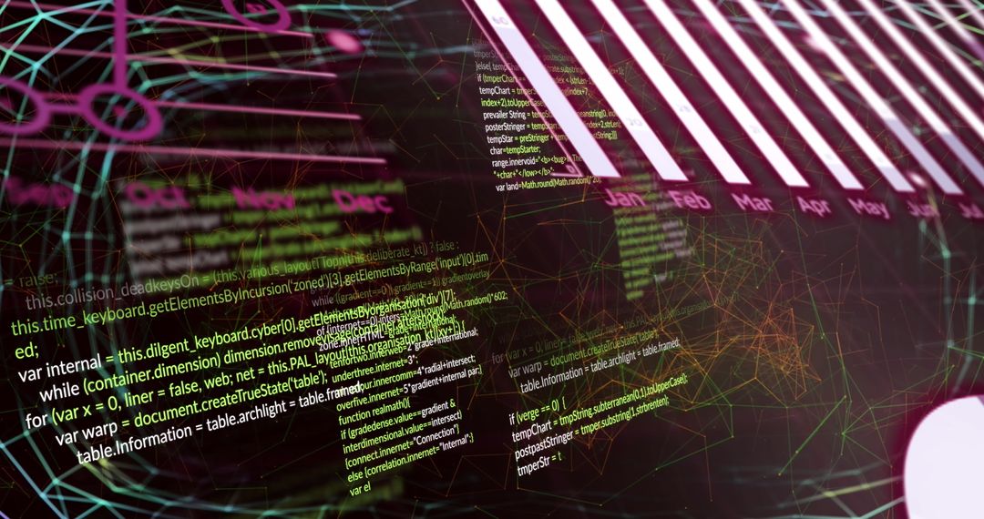 Abstract Digital Data and Network Visualization with Gantt Chart