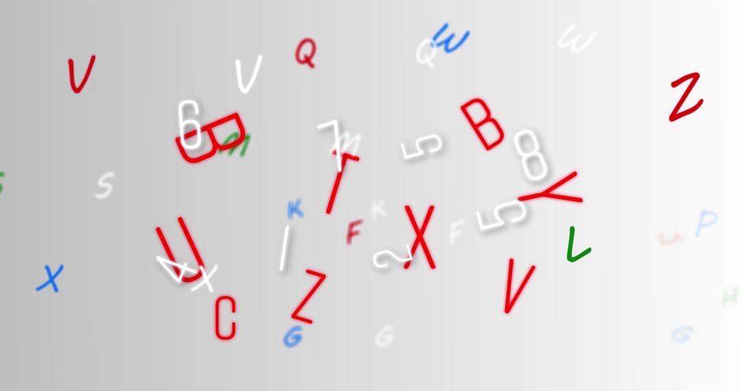 Dynamic Display of Letters and Numbers on Light Background