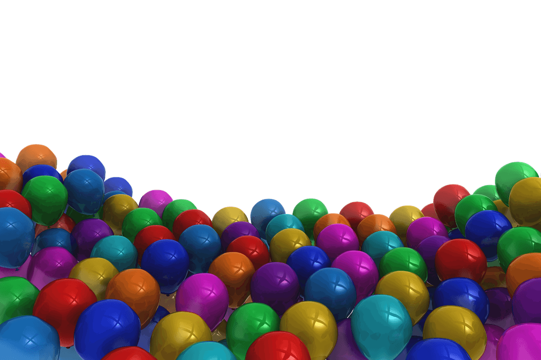 Vibrant Balloons on Transparent Background with Copy Space