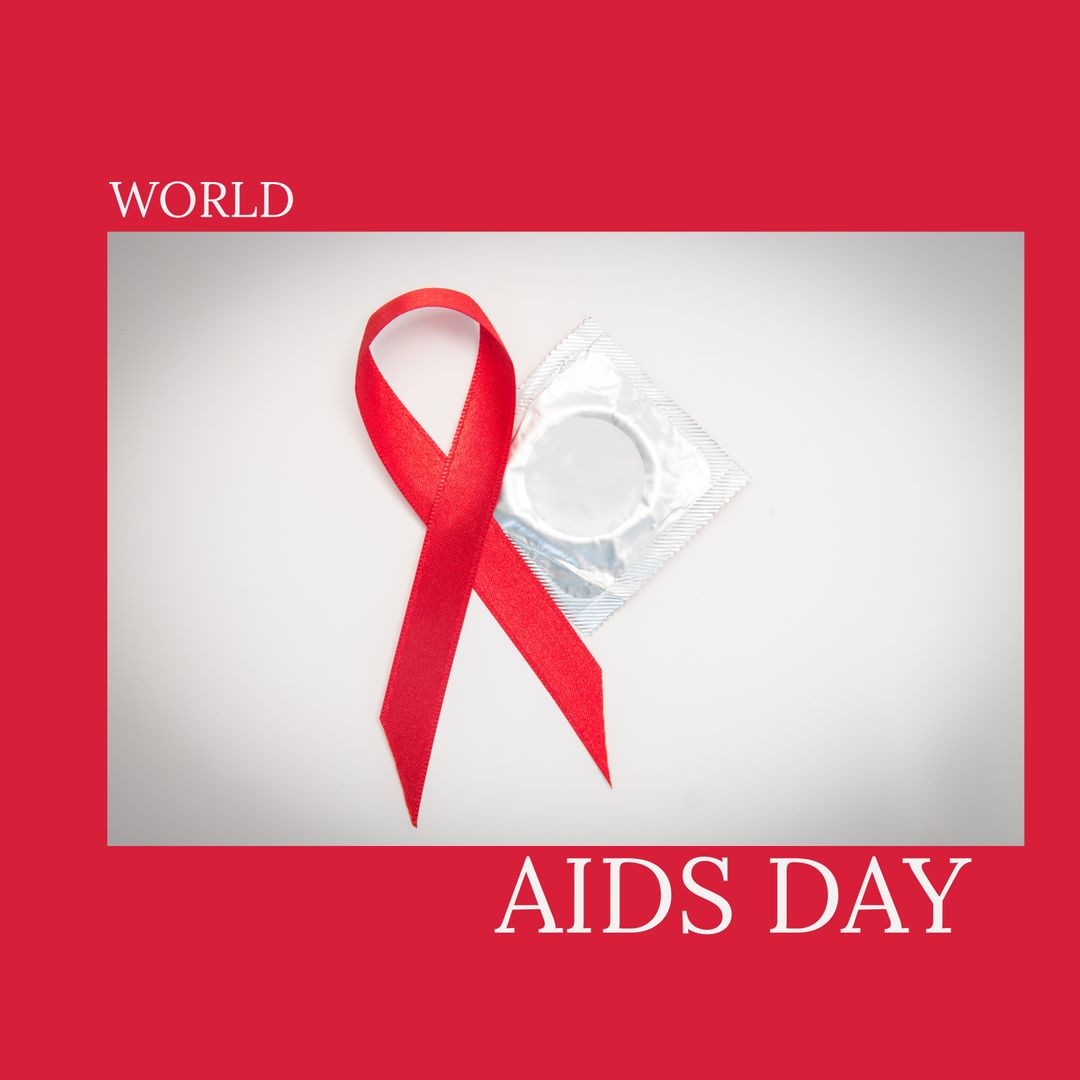 World AIDS Day Red Ribbon and Condom Awareness Symbol