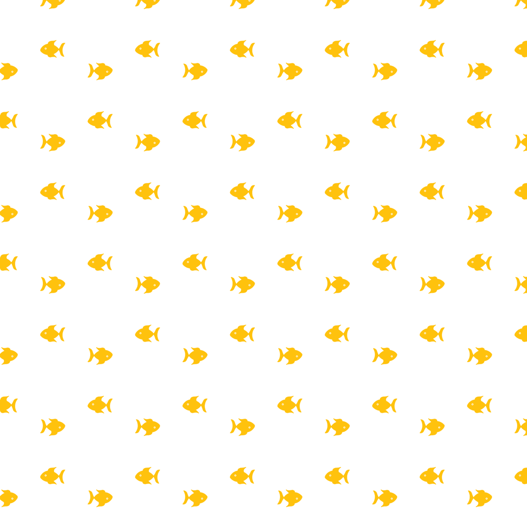 Seamless Yellow Fish Pattern on Transparent Background Illustration