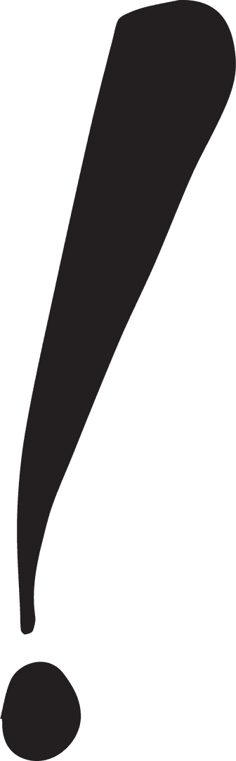 Bold Exclamation Mark on Transparent Background