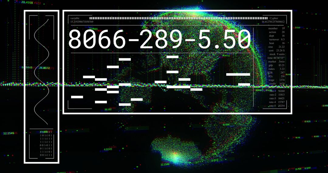 Digital Financial Data Over Global Map Visualization