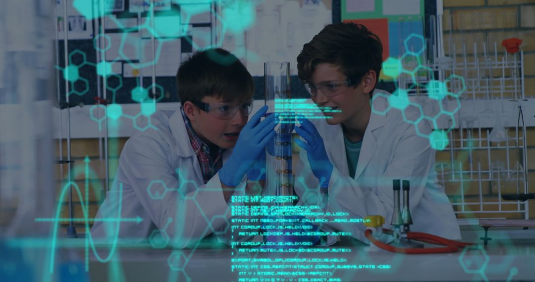 Students Conducting Chemistry Experiment in School Lab