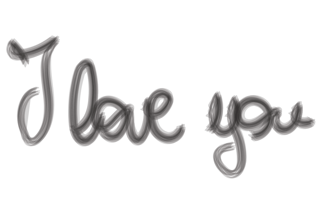 Elegant Handwritten I Love You Text on Transparent Background