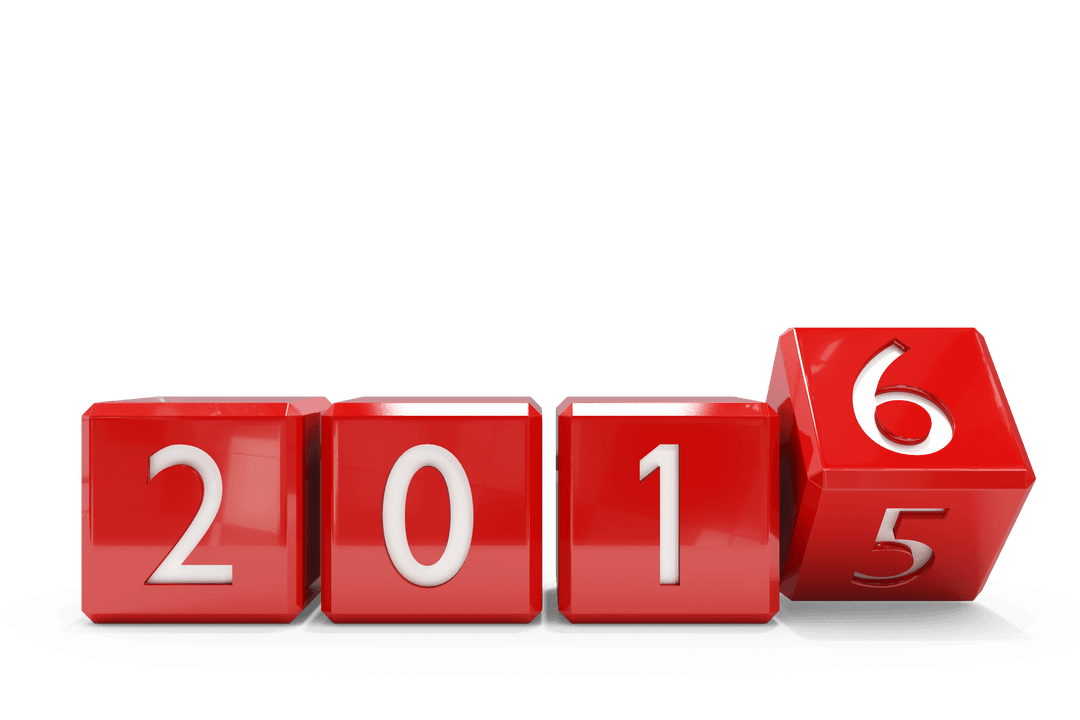 2016 new year transition with transparent background