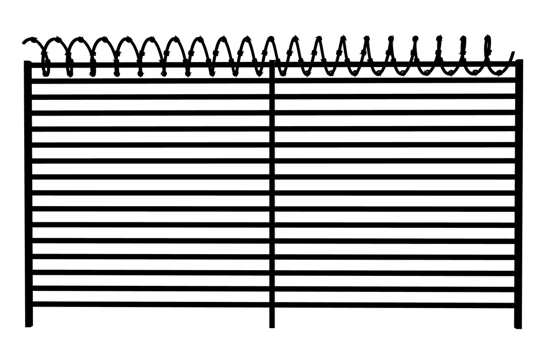 Transparent Spiral Barbed Wire on Fence in Black Design