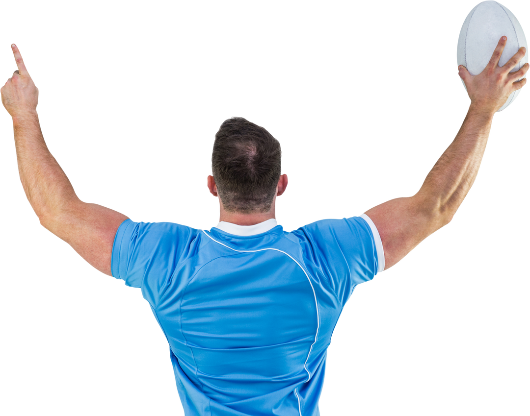 Rugby Player Cheering with Ball in Transparent Background - Download Free Stock Images Pikwizard.com