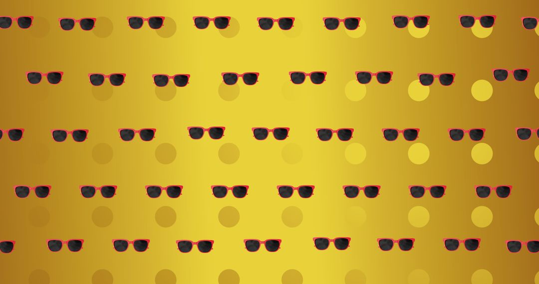 Red Sunglasses on Retro Yellow Background for Stylish Summer Vibes