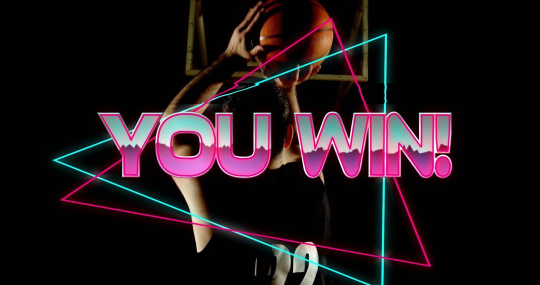 Athlete in Action with Winning Neon Graphic