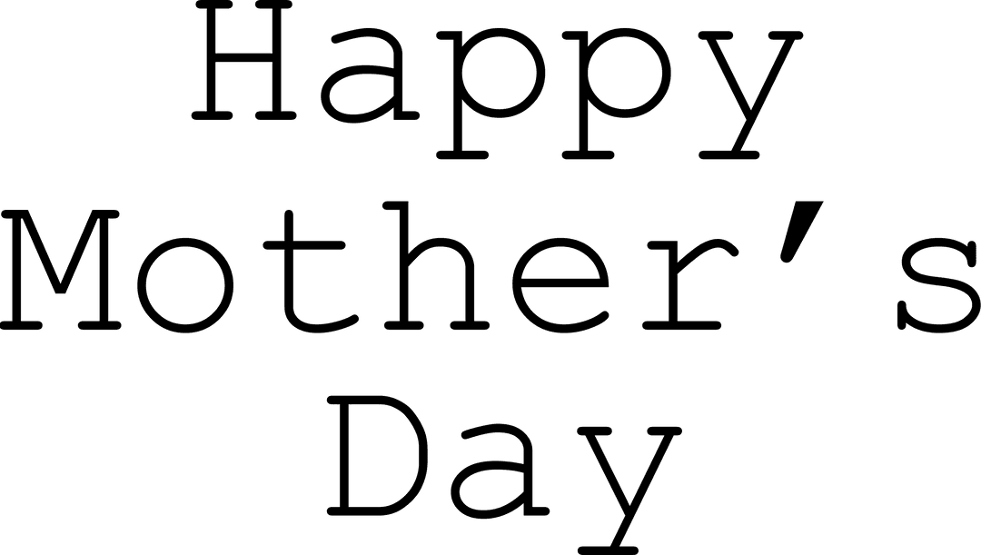 Happy Mother's Day Handwritten Transparent Text Art