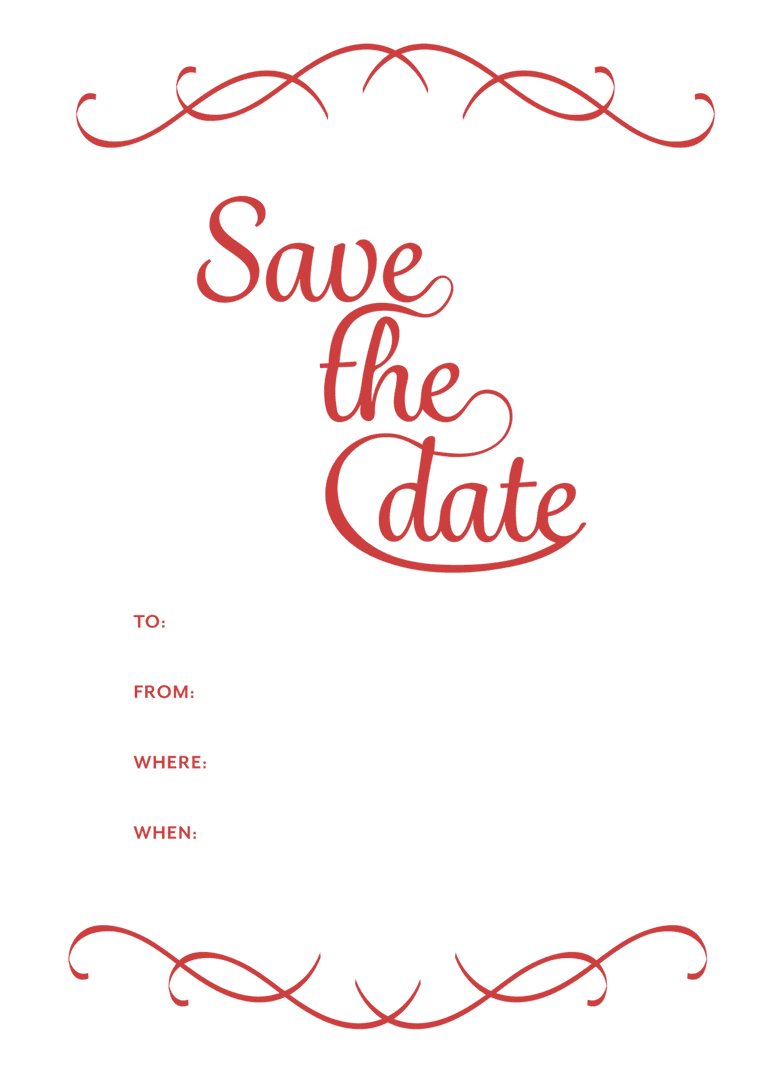 Elegant Red Transparent Save the Date Wedding Decoration
