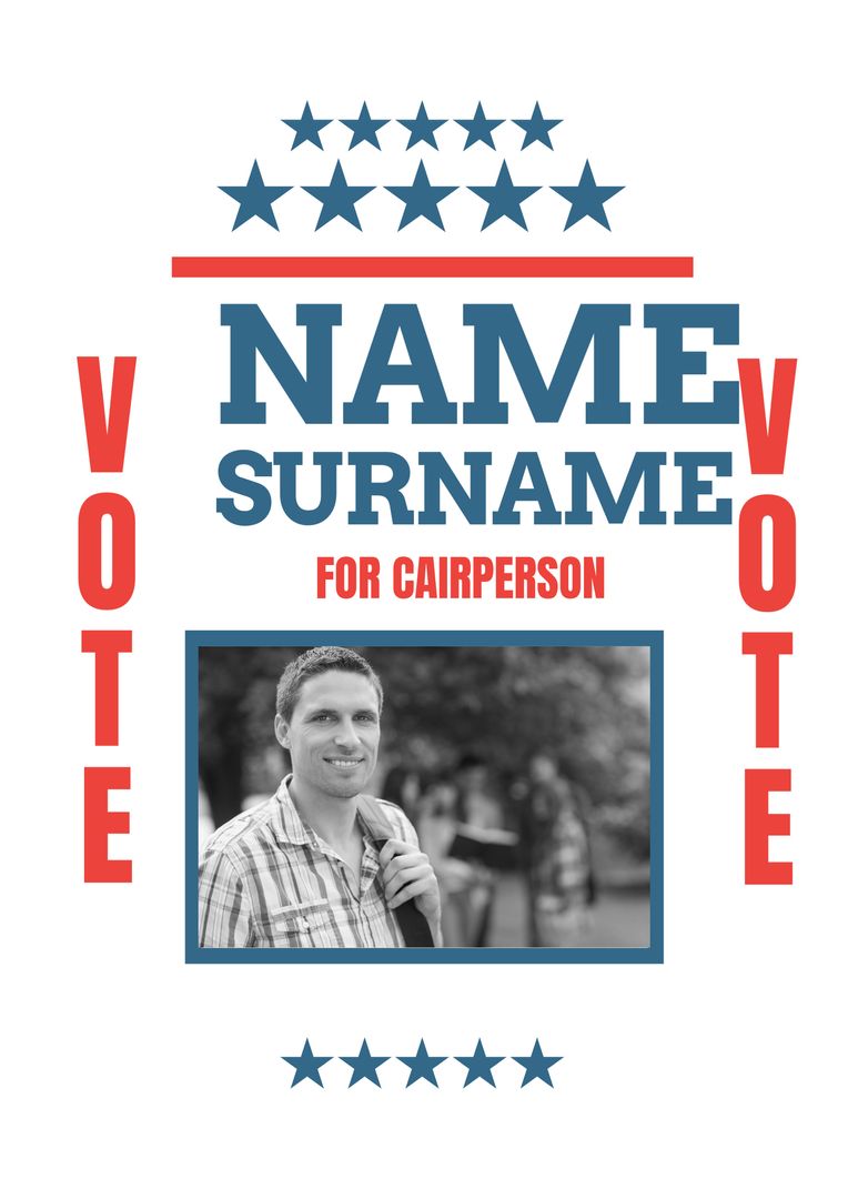 Political Campaign Poster Template with Patriotic Theme