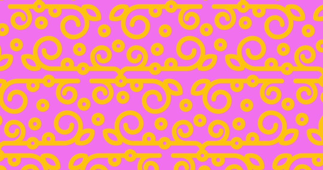 Abstract Pink and Yellow Scroll Patterned Background