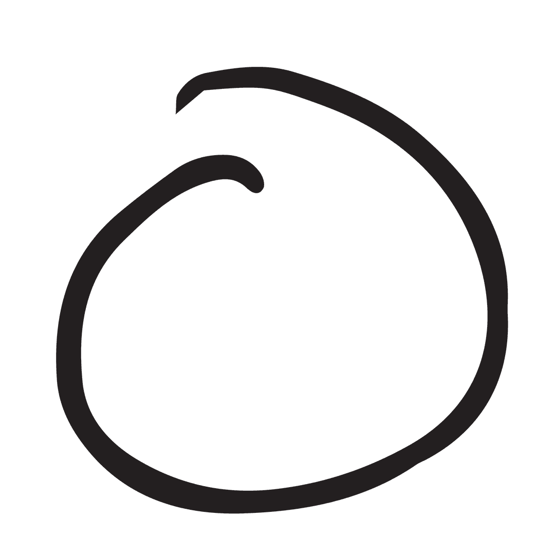 Abstract Black Swirl on Transparent Background