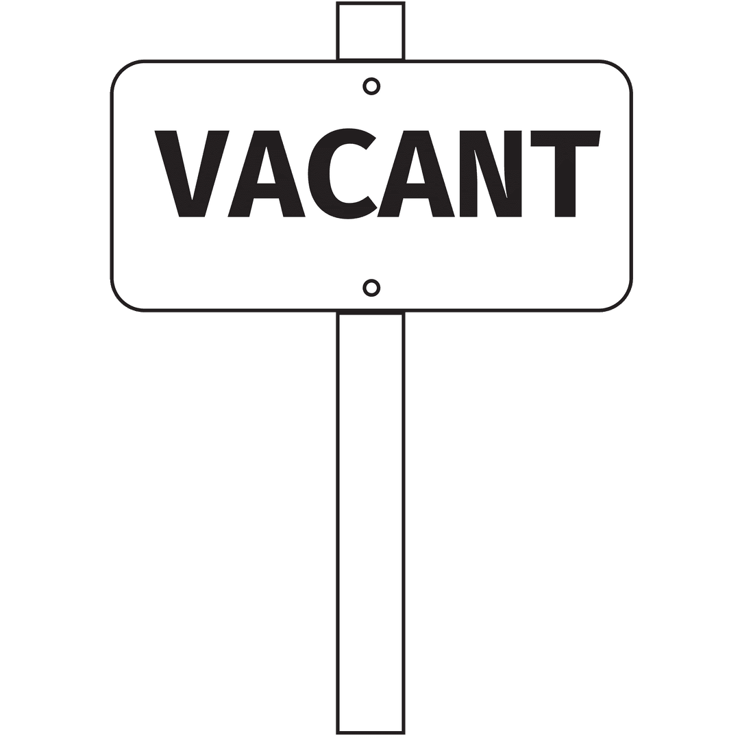 Transparent Vacant Sign for Available Space Notification